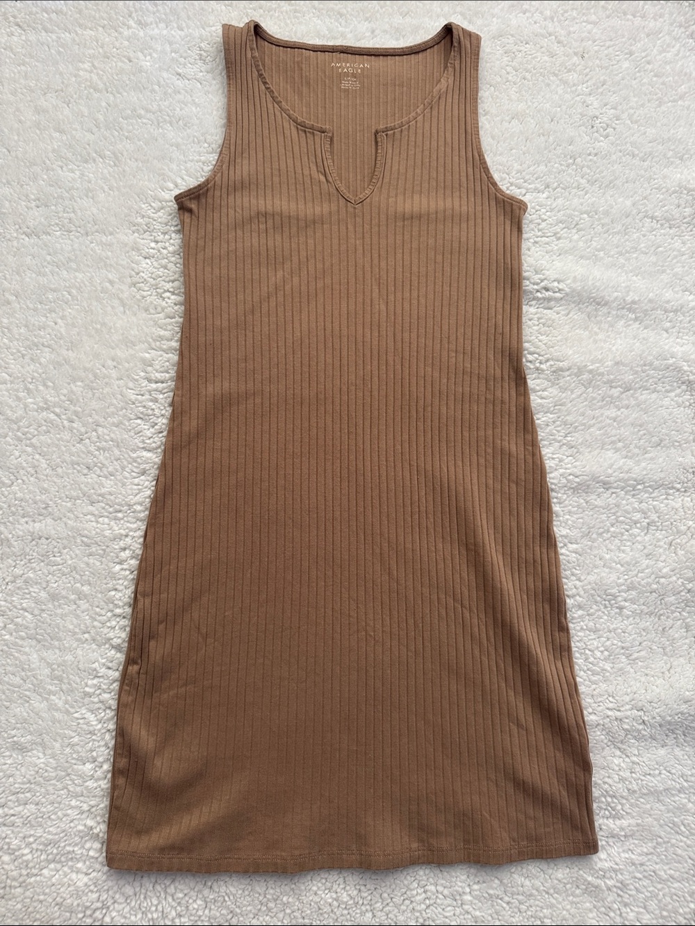 American Eagle Outfitters Ribbed Tank Mini Dress - Brown